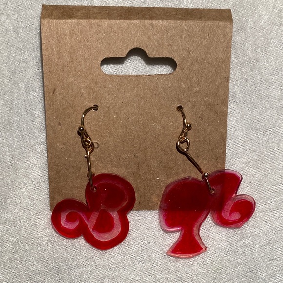 PINK Barbie Earrings Handmade - Picture 2 of 2